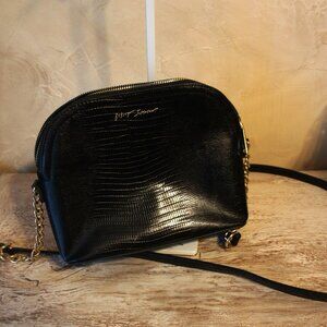 Betsey Johnson Crossbody Margie, leather and chain strap, embossed lizard